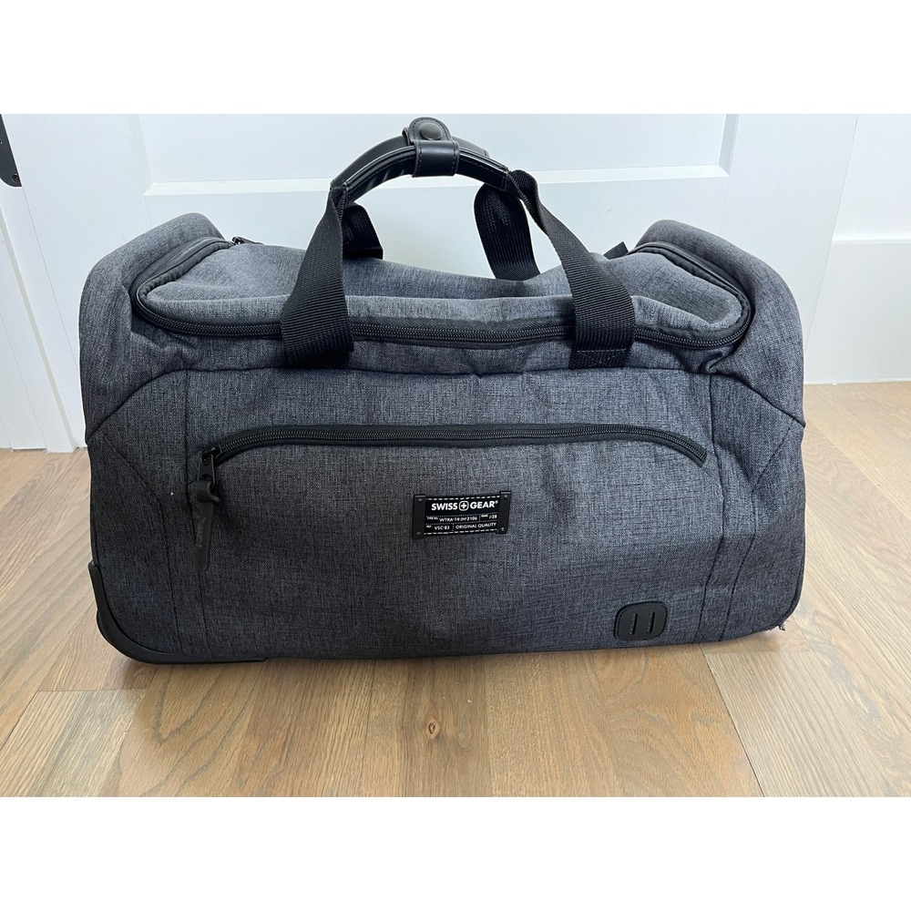 Swiss Gear 7368 Rolling Travel Duffel Bag 19 inch Heather Gray Carry On Luggage